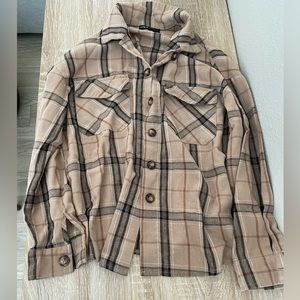 Oversized plaid shirt